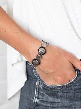 Paparazzi Jewelry Accessories - Mixed Up Metro - Black Bracelet - Vintage